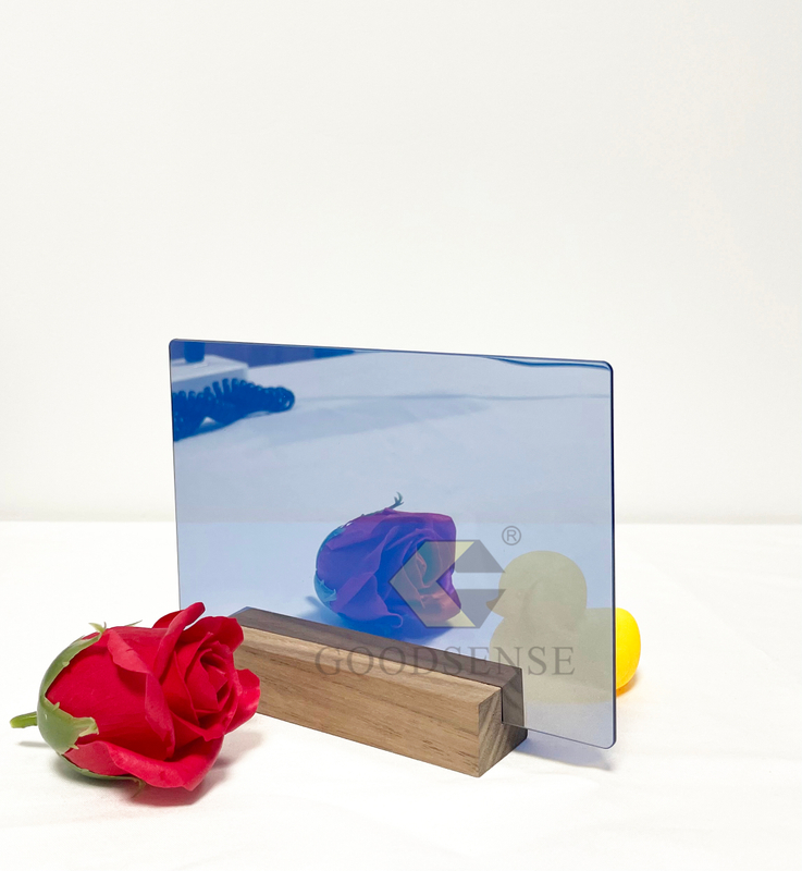 Goodsense Blue Acrylic Two Way Mirror Supplier Tap Plastics 3mm Thin Plexiglass Acryl Green House Lucite Mirror Cut to Size Clear PMMA Sheet Half Mirror See-Through Mirror for Infinity Mirror