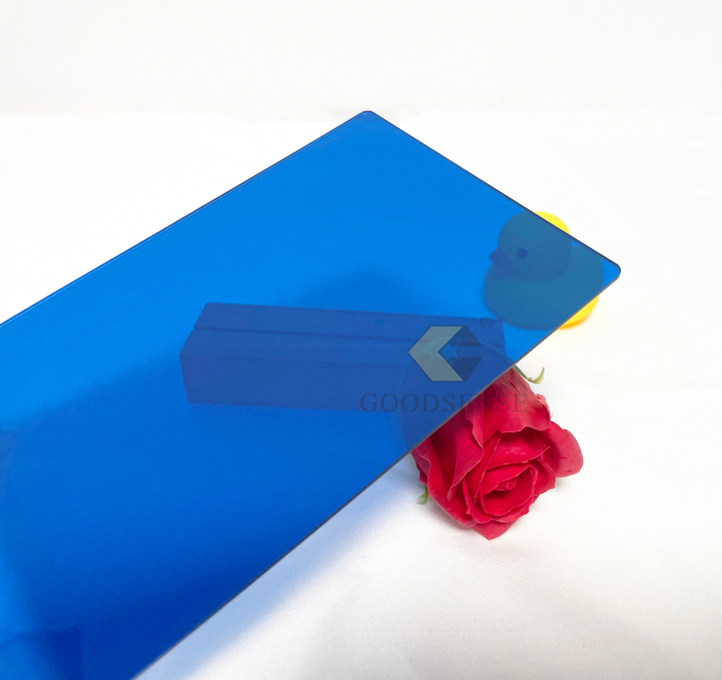 Goodsense Blue Acrylic Two Way Mirror Supplier Tap Plastics 3mm Thin Plexiglass Acryl Green House Lucite Mirror Cut to Size Clear PMMA Sheet Half Mirror See-Through Mirror for Infinity Mirror