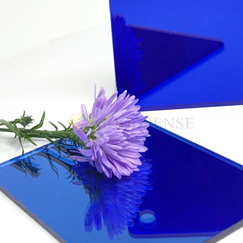 Goodsense Espejo De Plastico Mirror Plexiglass Sheet Dual Color Plastic Mirror Perspex Recyclabe Eco-Friendly Decoration Unbreakable Mirror Lucite Blue Double Sided Acrylic Panel Manufacturer