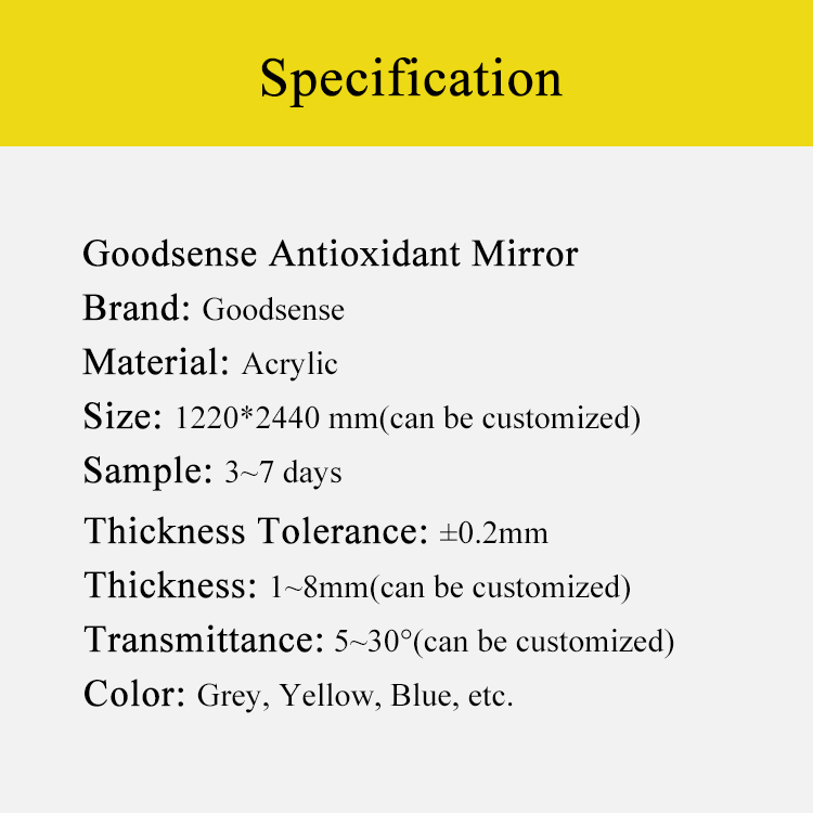 抗氧化半透镜产品规格