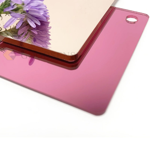 Goodsense Reflective Acryl Lucite Mirror Sheets Thin PMMA Mirror Perspex Organic High Gloss Acrylspiegel Perspex Discs Tiles Mirror Lucite Rose Red Acrylic Single Sided Mirror Wholesale