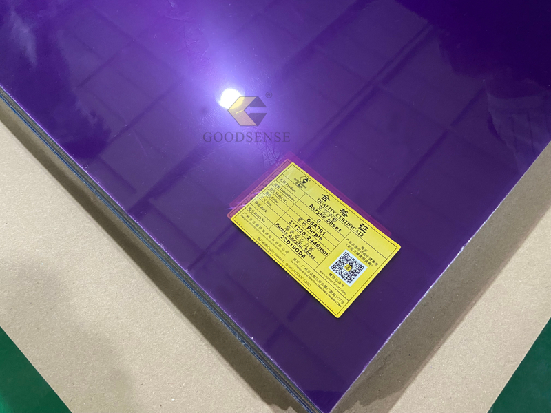Goodsense Acrylic Purple Single Sided Mirror Manufacturer Self Adhesive Custom Plexiglass Lucite Mirror Sheets Wall Sticker Unbreakable Safety Perspex Gym Mirror Mexico for Laser Engrave